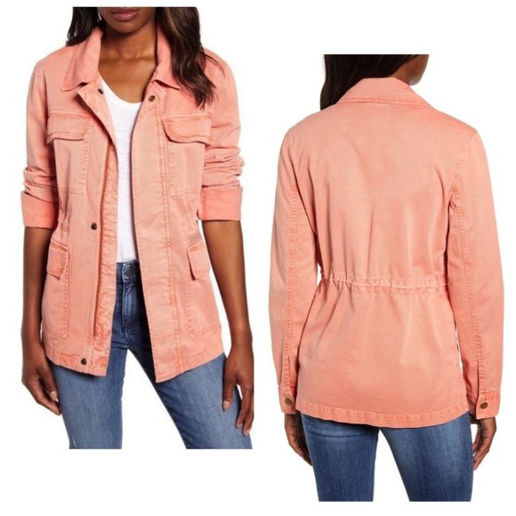 Caslon Coral Metallic Stitch Utility Jacket